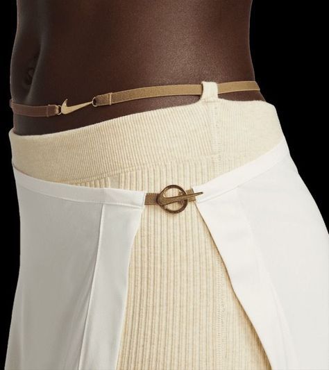 Nike X Jacquemus, Nike Tights, Fitted Shorts, Nike Snkrs, Clothing Details, Shorts With Tights, Sport Wear, Fashion Details, Pearl White