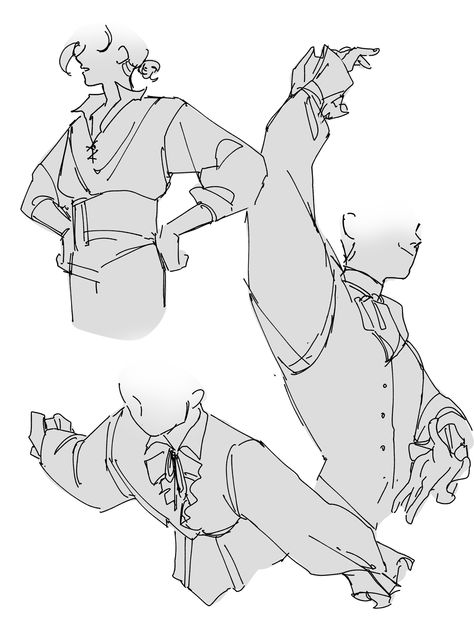 Puffy Shirt, Arte Sketchbook, Figure Drawing Reference, 영감을 주는 캐릭터, Art Poses, Art Tutorials Drawing, Anime Poses Reference, Sketchbook Art Inspiration, Drawing Base