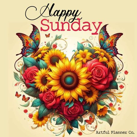 Happy Sunday Everyone! Have a Wonderful Day! 🌻🦋🌺☮❤️ #sundayvibes #planner Art With Hearts, Have A Wonderful Sunday, Beautiful Butterfly Pictures, Good Morning Happy Sunday, Sunflower Pictures, Pretty Tattoos For Women, Dope Tattoos For Women, Happy Sunday Everyone, Butterfly Images