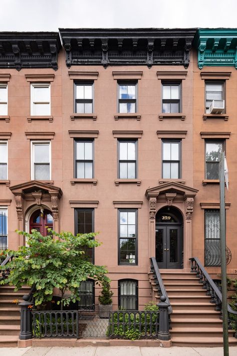 A Beautifully Restored Brooklyn Brownstone Is Listed at $4M #brownstone #newyork #realestate #forsale Brownstone House, Nyc Brownstone, Brownstone Homes, Townhouse Exterior, Brooklyn Brownstone, Row Houses, Classic Building, Garden Levels, Park Slope