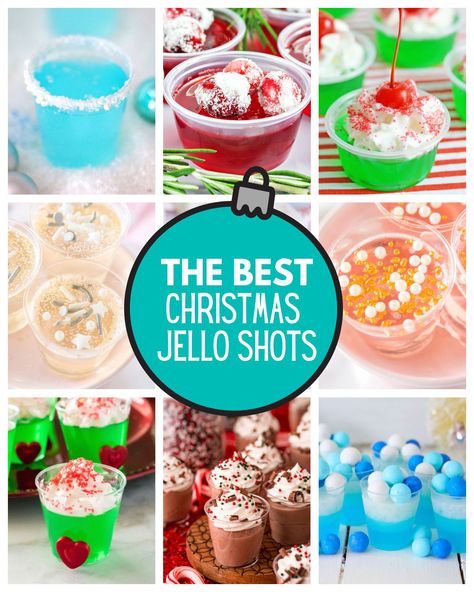 Christmas Tree Jello Shots, Christmas Shots Alcohol, Holiday Shot Recipes, Christmas Party Drinks Alcohol, Themed Shots, Holiday Jello Shots, Fun Christmas Drinks, Easy Jello Shots, Christmas Jello