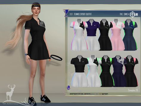 Tennis Sport Outfit, Dansimsfantasy Cc, Sims 4 Tsr, Sims Builds, Sports Outfit, Sims 4 Teen, Sims 4 Mm, Sims 4 Cc Packs, Game Characters