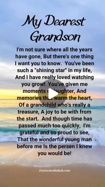 Senior News and Media on Instagram: "Dearest Grandson, you have truly been a blessing and a joy ❤️✨💙✨#grandson #reelsfypシ #fypシ゚viral #grandparents #grandmother #grandfather" Proud Of You Grandson, Happy Thanksgiving Grandson, Grand Son Birthday Wishes, Grandson Quotes Boys, Happy Birthday Grandson From Grandma, Prayer For My Grandson, Birthday For Grandson, Grandson Sayings, Grandson Birthday Quotes