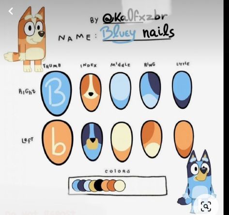 Bingo Nails, Bluey And Bingo, Cute Simple Nails, Racun Shopee, Nails Simple, Simple Nails, Bingo, Cute Nails, Nail Designs