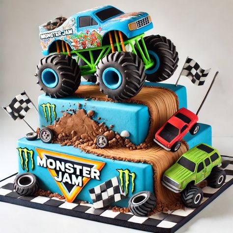 Monster Jam Birthday Cake Images 7 Monster Jam Megalodon Birthday, Megalodon Monster Truck Cake, Monster Jam Birthday Party Ideas Cake, Monster Truck Sheet Cake, Monster Truck Cakes For Boys, Monster Truck Cakes, Monster Jam Birthday Party Ideas, Monster Jam Birthday Cake, Leo Cake