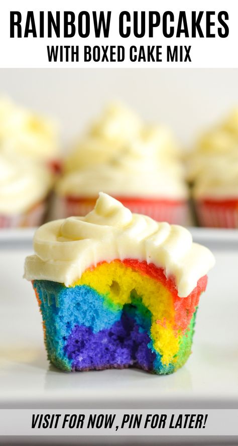 Rainbow Cupcakes Recipe, Cupcakes With Buttercream Frosting, Tie Dye Cupcakes, Rainbow Ideas, Cupcakes With Buttercream, Buttercream Frosting For Cupcakes, Easy Buttercream Frosting, Homemade Buttercream, Homemade Buttercream Frosting