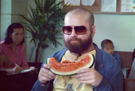 Alan - Hangover LOL Zach Galifianakis, The Hangover, Watermelon, Funny