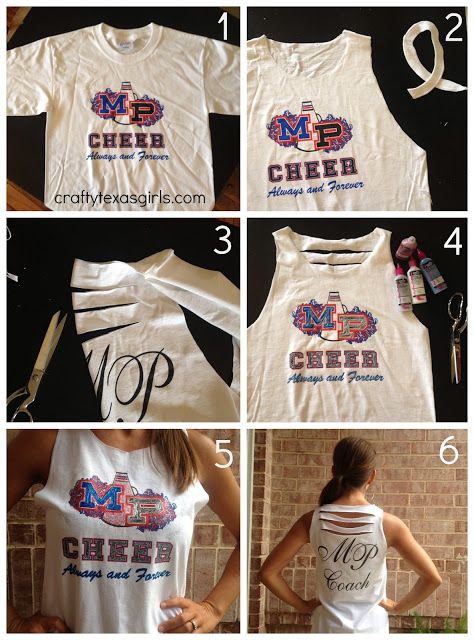 How to Cut up a T-shirt (From Drab to Fab with Scissors and Fabric Paint) on Crafty Texas Girls Cut A Tshirt, Zumba Shirts, Cut Up T Shirt, Umgestaltete Shirts, Old Tee Shirts, Diy Cut Shirts, Cut Up Shirts, T Shirt Hacks, Shirt Hacks