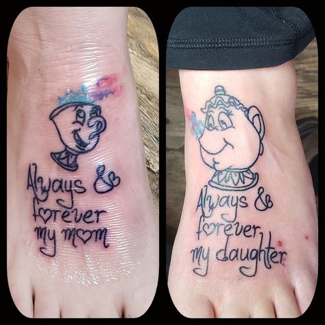 Mrs Pots And Chip Tattoo Mother Daughter, Mrs Potts And Chip Tattoo Mother Daughter, Matching Tattoos Mother Daughter Disney, Disney Tattoos For Best Friends, Disney Tattoos With Meaning, Disney Mom And Daughter Tattoos, Disney Mother Daughter Tattoos, Mother Daughter Disney Tattoos, Mother Daughter Tattoos Disney