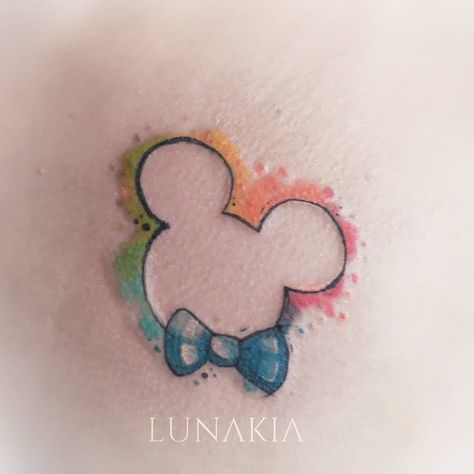 Disney + Doctor Who Tattoo - by Lunakia Doctor Who Tattoo, Disney Watercolor Tattoo, Mickey Tattoo, Mouse Tattoo, Mickey Mouse Tattoo, Disney Watercolor, Tattoo Disney, Mouse Tattoos, Disney Tattoo