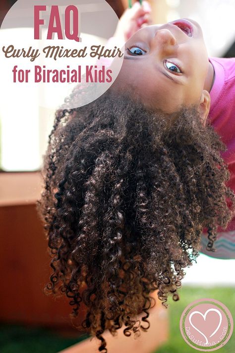 FAQ and Tips for Biracial Hair Care and Raising Mixed Kids Biracial Hair Care, Mixed Hair Care, Mixed Kids Hairstyles, Mixed Girl Hairstyles, Ringlet Curls, Biracial Hair, Mixed Curly Hair, Curly Hair Tutorial