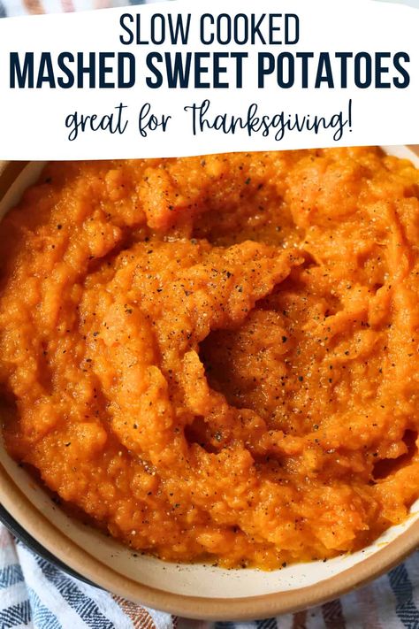 Sweet Potato Slow Cooker Thanksgiving, Garlic Mashed Sweet Potatoes, Mashed Sweet Potatoes Using Canned Yams, Crockpot Yams Slow Cooker, Mashed Sweet Potatoes Crockpot, Best Mashed Sweet Potatoes, Crockpot Mashed Sweet Potatoes, Sweet Potato Crockpot, Crockpot Sweet Potatoes