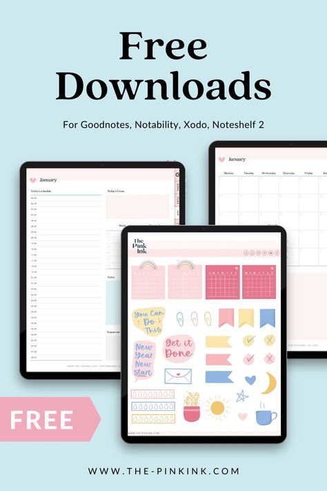 Goodnotes Free, Free Printable Planner Pages, Exam Planner, Free Planner Templates, Free Printable Planner, Stationery Business, Planner Aesthetic, Budget Planner Template, Free Ipad