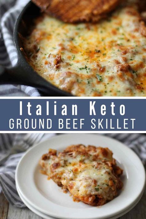 Whether meal planning for the week or needing a quick, easy dinner this is the ideal meal for you. Featuring hearty ground beef and cheesy deliciousness Keto Italian Ground Beef Casserole is the perfect Italian meal for you. #Keto #Lowcarb Italian Ground Beef, Italian Skillet, Ground Beef Skillet, Planning For The Week, Beef Skillet, Keto Ground Beef, Keto Italian, Desayuno Keto, Italian Keto