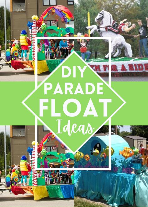 DIY Parade Float Ideas Music Theme Parade Float, Parade Float Diy Christmas, Class Reunion Parade Float Ideas, Hippy Parade Float, How To Decorate A Parade Float, How To Make A Parade Float, Neon Parade Float Ideas, Parade Theme Ideas, Parade Float Theme Ideas