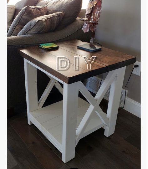 Farmhouse Coat Rack, Rustic End Tables, Farmhouse End Tables, Diy End Tables, Coffee Table Farmhouse, Rustic Coffee Tables, Farmhouse Furniture, Diy Furniture Table, Bedside Tables