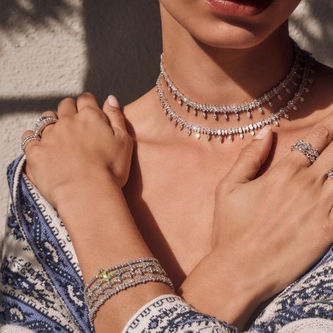 Anita Ko on Instagram: "Layered in Atlas collection #anitako" Tennis Chain Necklace, Women Choker Necklace, Elegant Jewellery, Bohemia Style, Anita Ko, Choker Chain, Womens Chokers, Cubic Zirconia Jewelry, Tennis Necklace