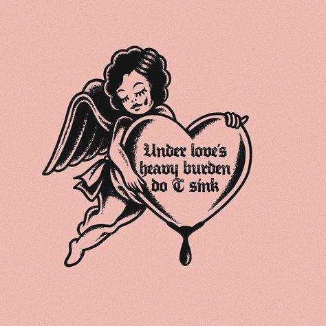 Small Lovers Tattoo, Angel Traditional Tattoo, Lover Girl, Tattoo Flash Art, Tat Ideas, Black Ink Tattoos, Arte Inspo, Dope Tattoos, Flash Art