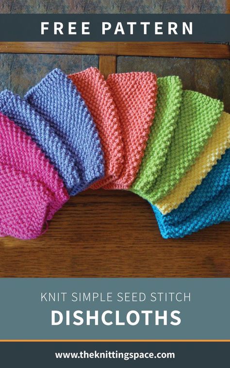 Knitting Beginners, Knitted Dishcloth Patterns Free, Knitted Dishcloths, Knit Dishcloth Pattern, Knitted Washcloth Patterns, Dishcloth Patterns Free, Simple Knitting, Handmade House, Colorful Knit