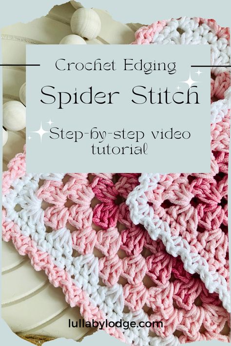 Add a touch of elegance to your crochet projects with the Spider Stitch Border! This easy-to-follow video tutorial will guide you through each step, helping you create beautiful, simple edges for blankets, scarves, and more. Perfect for both beginners and experienced crocheters, this tutorial breaks down the spider stitch into simple steps, ensuring a polished and professional finish. Click to watch and start mastering the spider stitch today! Crochet Spider Stitch Pattern, Borders For Blankets Crochet, Simple Crochet Borders And Edges, Double Crochet Borders For Blankets, Simple Crochet Border, Crochet Edging And Borders Easy, Crochet Blanket Edges Ideas, Easy Crochet Borders For Blankets, Blanket Border Crochet