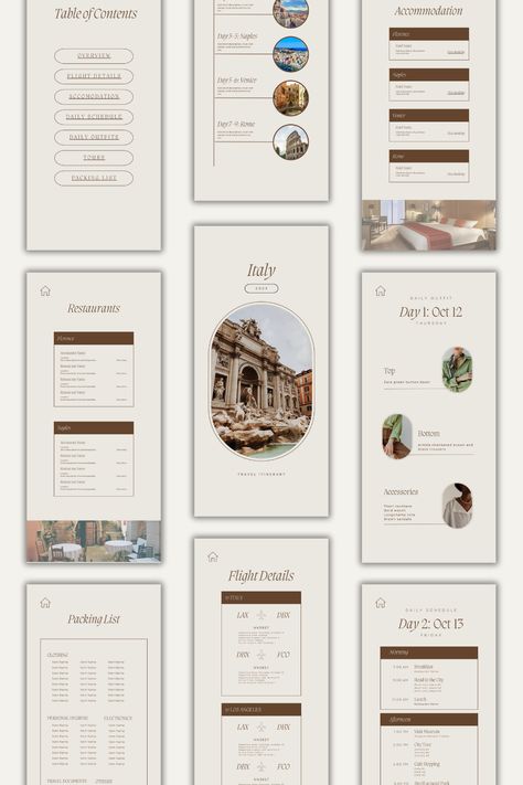 Digital Travel Itinerary Template Editable Canva Template Trip Itinerary Digital Template Minimalist Travel Planner Aesthetic, Digital Travel Planner Free, Travel Itinerary Aesthetic, Travel Planning Aesthetic, Canva Travel Itinerary, Digital Travel Itinerary, Travel Itenary Planner, Travel Itinerary Template Printable Free, Itenary Template