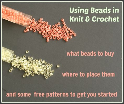 Bead Knitting Tutorial, Beaded Knitting Patterns, Crochet With Beads Patterns Free, Groovy Crochet, Bead Techniques, Beads Crochet, Crochet Beads, Yarn Ideas, Bead Knit