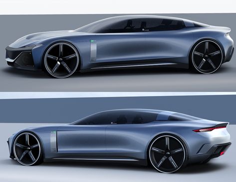 Sports sedan on Behance Electric Car Concept, Future Concept Cars, Futuristic Cars Design, Industrial Design Product, Porsche Sports Car, Sedan Cars, Car Design Sketch, Concept Car Design, Suv Cars