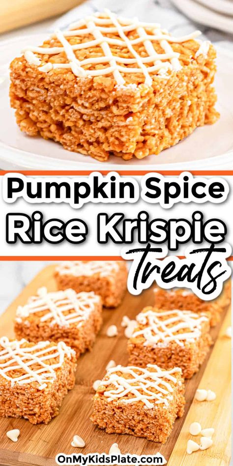 Pumpkin Spice Rice Krispie Treats, Homemade Pumpkin Spice Mix, Pumpkin Rice Krispie Treats, Pumpkin Rice, Spiced Rice, Krispie Treats Recipe, Rice Krispies Treats, Krispies Treats, Cereal Treats