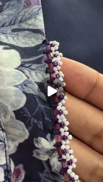 Beaded Edges Tutorials, Beaded Edging Tutorials, Beadwork Edging, Beadwork Embroidery Tutorial, Beading Edging, Beaded Edging, Beadwork Embroidery, Fancy Sarees Party Wear, Bead Embroidery Tutorial