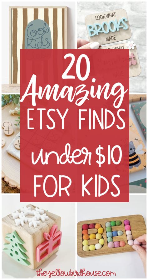 20 Handmade Gifts Under $10 for Kids. Gift ideas for kids under $10. Handmade gifts for kids. Great gift ideas for children. Toys, hair accessories, decor and more. Gifts for boys under $10. Gifts for girls under $10. Stocking stuffer ideas for kids. Diy Stocking Stuffers For Kids, Diy Toddler Gifts, Diy Gifts For Children, Gifts To Make For Kids, Non Toy Gifts For Kids, Homemade Gifts For Kids, Small Xmas Gifts, Stocking Stuffer Ideas For Kids, Handmade Gifts For Kids