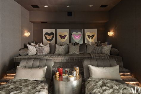 16 Home Theater Design Ideas for the Most Luxurious Movie Nights Photos | Architectural Digest Khloe Kardashian House, Sala Cinema, Kardashian Home, Home Theater Room Design, Theater Room Design, Home Theater Room, Home Cinema Room, Theater Rooms, At Home Movie Theater