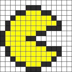 Kandi Patterns for Kandi Cuffs - Characters Pony Bead Patterns Pac Man Perler Beads, Checkered Painting, Minecraft Cards, Pixel Pacman, Kandi Cuffs, Easy Perler Bead Patterns, Graph Paper Drawings, Easy Pixel Art, Pony Bead Patterns