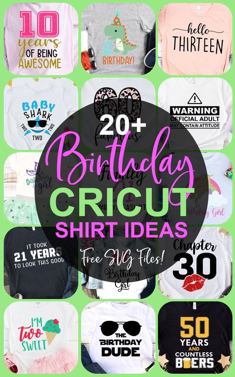 20 Cricut Birthday Shirt Ideas Free SVG Files Birthday Shirt Ideas, Diy Birthday Shirt, Shirt Svgs, Happy Birthday Shirt, Cricut Birthday, Kids Birthday Shirts, Family Birthday Shirts, Halloween Throw Pillow, Birthday Clipart