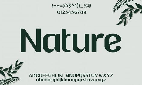 Elegant nature font typeface alphabet Pr... | Premium Vector #Freepik #vector #leaf #nature #luxury #number Eco Font, Typeface Alphabet, Garden Font, Leaf Font, Nature Letters, Nature Font, Vector Alphabet, Plant Logos, Geometric Font