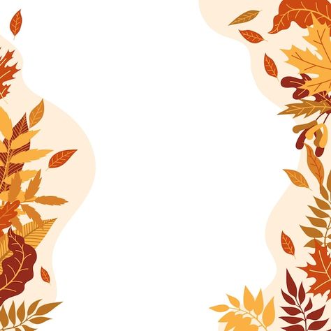 Fall Vector Illustrations, Autumn Vector Illustration, Fall Picture Frame, Autumn Illustrations, Autumn Frame, Illustration Autumn, Halloween Frame, Brand Profile, Autumn Food