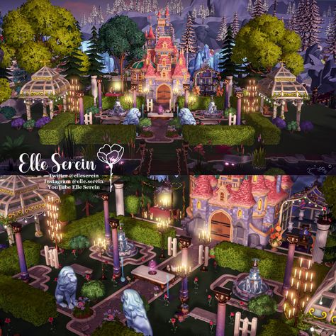 #beautyandthebeast #disneydreamlightvalley #dreamlightvalley #dreamlightvalleydesign #dreamlightvalleyinspo #ddlvcommunity Dreamlight Valley Design Ideas, Dreamlight Valley Design, Fera Disney, Beast Castle, Dreamland Ideas, Disney House Ideas, Disney Island, Beast's Castle, Forest Village