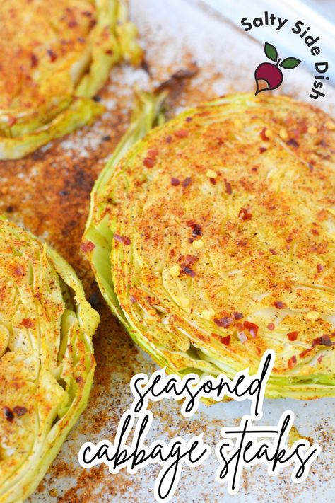 Cabbage Steaks in the Oven Oven Cabbage Steaks, Bake Cabbage In Oven, Oven Baked Cabbage Steaks, Cabbage Slices In Oven, Roasted Cabbage Steaks Oven, Parmesan Cabbage Steaks, Roast Cabbage In Oven, Fried Cabbage Steaks, Cabbage Steaks In Oven