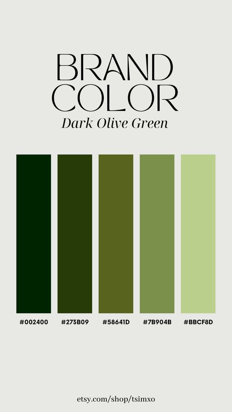 Green Color Palate, Olive Colour Palette, Olive Green Weddings, Hexadecimal Color, Pantone Palette, Website Color Palette, Color Design Inspiration, Green Logo, Green Brands