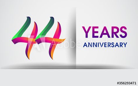 44th Anniversary celebration logo, colorful design logotype isolated on white background. #AD , #logo, #colorful, #celebration, #Anniversary, #white 44th Anniversary, Industrial Photography, Ad Logo, Logotype Design, Anniversary Celebration, Colorful Design, Photography Ideas, White Background, Stock Vector