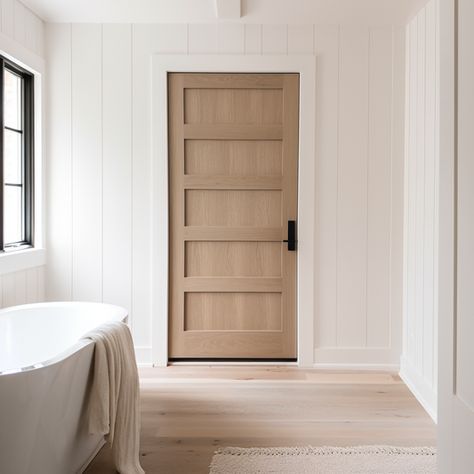 Interior Doors – Timber & Hutch White House Light Wood Door, Natural Wood Bedroom Doors, Solid Doors Interior, Modern Scandinavian Interior Doors, White Oak Interior Doors Natural Wood, Interior Trim Stain Colors, Light Stained Doors, Interior Door Wood Stain, Modern Cottage Interior Doors