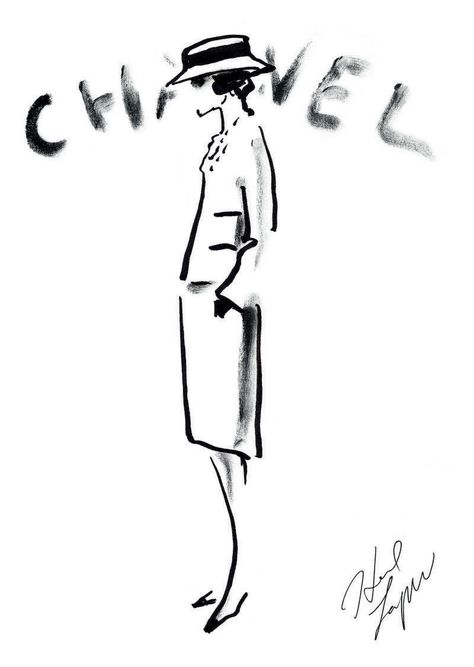 The Allure of Chanel. Original drawing by Karl Lagerfeld. Fashion Illustration Chanel, Chanel Illustration, Quotes Strength, Chanel Art, Mode Chanel, Gabrielle Chanel, Chanel Jacket, Linda Evangelista, Fashion Illustration Sketches