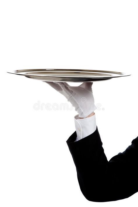 A butler's gloved hand holding a silver tray. On a white background with copy sp , #Ad, #holding, #silver, #hand, #butler, #gloved #ad Hand Holding Tray Reference, Hand Holding Plate Reference, Hand Holding Hat Reference, Hand Holding Plate, Anatomy Help, Graphic Design Tutorials Learning, Hand Reference, Silver Trays, Hand Holding