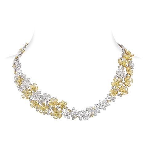 Nirav Modi Nirav Modi Jewellery, Jasmine Necklace, Yellow Jasmine, Western Necklace, Real Diamond Necklace, Titanic Jewelry, Western Necklaces, Stones Necklace, Diamond Necklace Designs