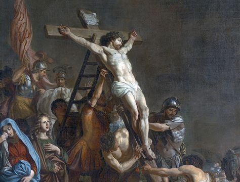 St. Thomas Aquinas is Right: The Crucifixion Should Disturb You |Blogs | NCRegister.com Crucifixion Painting, Art Proposal, St Thomas Aquinas, Three Crosses, Way Of The Cross, The Crucifixion, Jesus Artwork, Blood Of Christ, Crucifixion Of Jesus