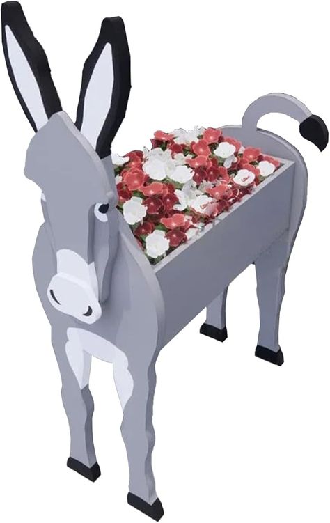 Amazon.com: KWQBHW Cow Planter Animal Planter Pot Cow/Horse/Zebras/Goat/Sheep/Donkey Flower Pot Cute PVC Planter Plant Pot Container for Indoor Outdoor Garden Decor(Donkey) : Patio, Lawn & Garden Wooden Planter Boxes Diy, Donkey Planter, Cow Planter, Flowers And Succulents, Animal Garden, Wood Plates, Engraved Wood Signs, Diy Planter Box, Wooden Planter Boxes