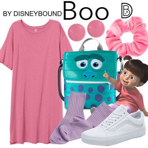 Disney Pixar Dress Up Ideas, Pixar Dress Up Day School, Boo Monsters Inc Disneybound, Disney Bounding Friends, Disbounding Disney Characters, Pixar Bound Outfits, Big Hero 6 Disneybound, Disney Pixar Outfit Ideas, Disney Day Spirit Week Outfits