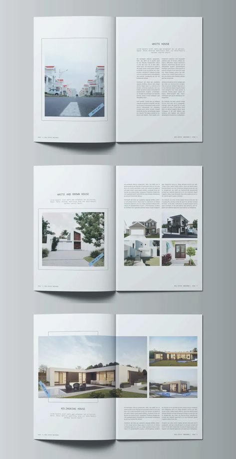 Real Estate Catalogue, Catalogue Template, Architecture Brochures, Graphic Design Portfolios, Real Estate Brochure, Product Graphic Design, Cv Inspiration, Magazine Layout Inspiration, Architecture Portfolio Layout