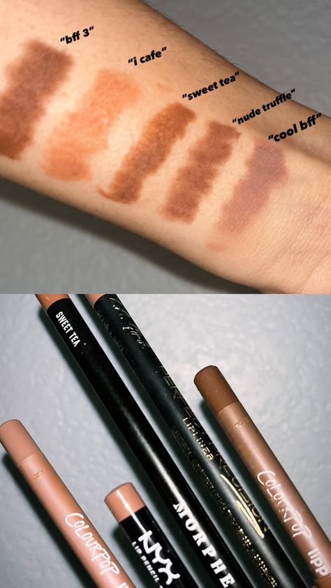 #swatches #lip liners #nudelip Nyx Nude Truffle Lip Liner, Nyx Nude Truffle, Nyx Lip Pencil, Lip Liners, Lip Swatches, Nude Lip, Fair Skin, Lip Pencil, Sweet Tea