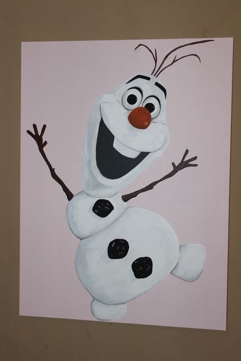 Olaf Painting Sharpie Art Projects, Frozen Painting, Disney Canvas Art, Disney Paintings, Art Projects For Adults, Frozen Themed, Acrylic Painting Lessons, Painting Canvases, Sharpie Art