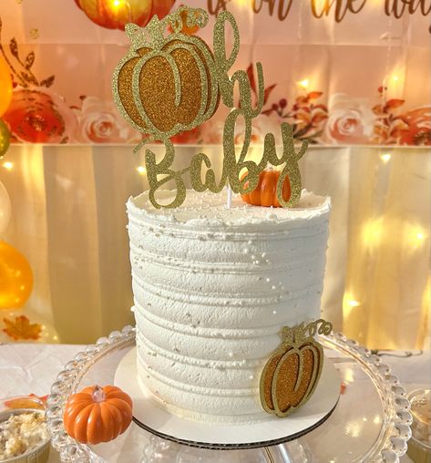 A Little Pumpkin Is On The Way Cake, Lil Pumpkin Baby Shower Cake, Pumpkin Themed Cake, Little Pumpkin Baby Shower Cake, Pumpkin Baby Shower Cake, Fall Baby Shower Cake, Lil Pumpkin Baby Shower, November Baby Shower, Whipped Mascarpone